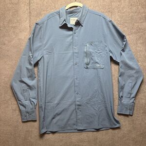 Gillz‎ Fishing Shirt Mens Medium Blue Vented Performance Outdoors Quick Dry